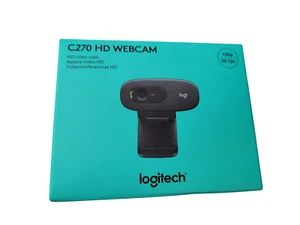 Logitech C270 Webcam HD 720p Breitbild Videoanrufe & -aufnahmen Schwarz Neu - Bild 1 von 10
