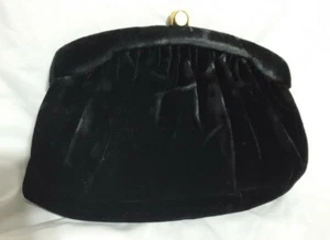 Vtg MM Morris Moskowitz Clutch & Change Purse Black Velvet Vintage - Picture 1 of 7