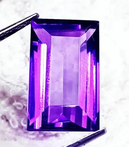 Zertifizierter natürlicher violetter Amethyst 12,05 ct lose Edelsteine Baguetteform - Bild 1 von 6