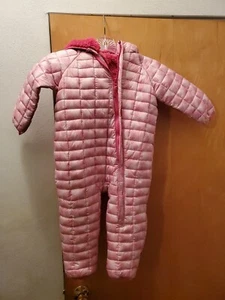 Snozu Full Zip Snowsuit Girls 24M EUC Pink Fleece - Picture 1 of 6