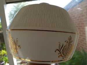 Vintage Glass Light Shade Lampshade White opaque Gold 60/70s - Picture 1 of 8