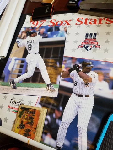 1997 CHICAGO WHITE SOX poster Albert Belle Frank Thomas 16 x 26 Indians All Cover