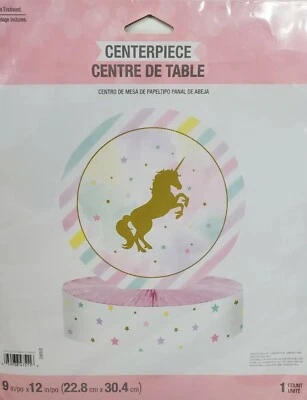 Unicorn Sparkle Honeycomb Center Piece 9 x 12 Inches Party Supplies New - Image 1 of 2