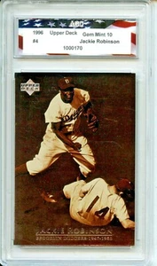 1996 Upper Deck #4 Jackie Robinson temporada 1951 AGC 10 gemas como nuevos Dodgers - Imagen 1 de 2