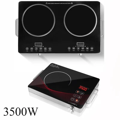 Ceramic hob 2 plate frameless timer touch control built - in black 3500W - Image 1 of 4