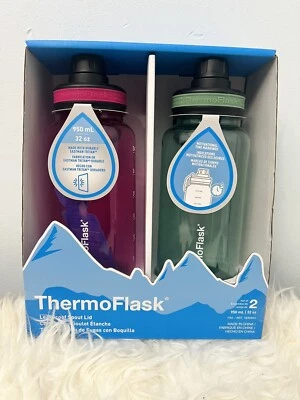 ThermoFlask Leakproof Spout Lid Tritan Bottle-32OZ*2 Pack FREESHIP NEW IN BOX