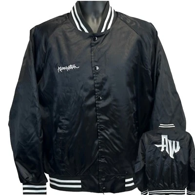 Aaron Watson Satin Bomber Jacket Mens L Large Black Texas Country Western Music - Image 1 of 4