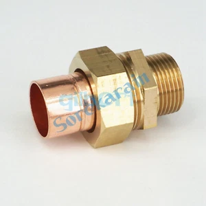 Accesorio de tubería de alimentación de 3/4" BSP macho x 22 mm de soldadura I.D unión a extremo de cobre - Imagen 1 de 5