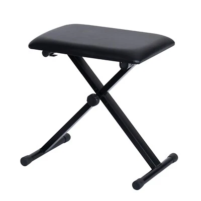LIVIVO Folding Adjustable Piano Stool w/ X Frame Keyboard Bench Non Slip Feet