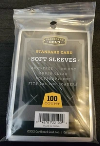 100 fundas de tarjetas blandas estándar de cartón dorado protectores de tarjetas paquete de 1 paquete - Imagen 1 de 1