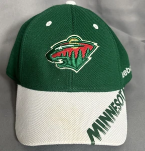 Minnesota Wild Hat Fitted Size S/M Reebok Center Ice NHL White Green Baseballcap - Picture 1 of 11