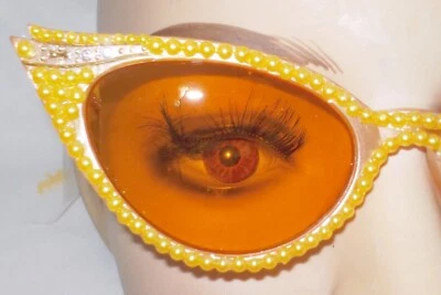 GAFAS DE SOL CON FORMA DE OJO DE GATO MARCO DE MELOCOTÓN LENTE PERLAS DE MELOCOTÓN ENVÍO GRATUITO A EE. UU. Foto 1 de 4