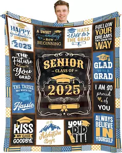 2025 Graduation Gifts Throw Blanket 60" X 50", Graduation Gifts for Him, High Sc - Picture 1 of 12