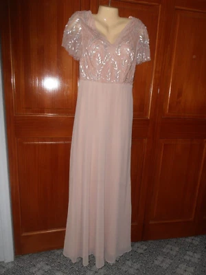 Addriana Papell beaded Long Formal Mother of the bride size 6 Pink dress - Image 1 of 4
