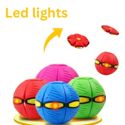 Pet Ball, Portable Pet Toy Flying Saucer Ball, with LED lights flying toys - Image 1 of 4
