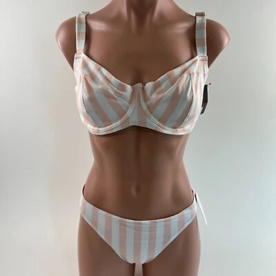 Conjunto de parte superior de bikini de natación Victoria's Secret y parte inferior de tiro bajo talla 36DD / L NUEVO CON ETIQUETAS Foto 1 de 4