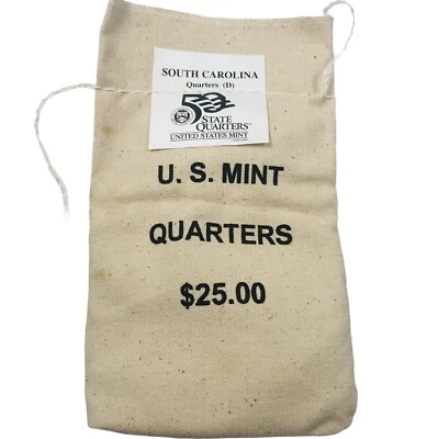SOUTH CAROLINA 2000 D Washington State Quarters US Mint Bags 100 Quarters UNC - Image 1 of 4