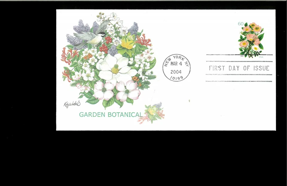 2004 FDC Garden Botanical Pink Roses New York NY - Image 1 of 1