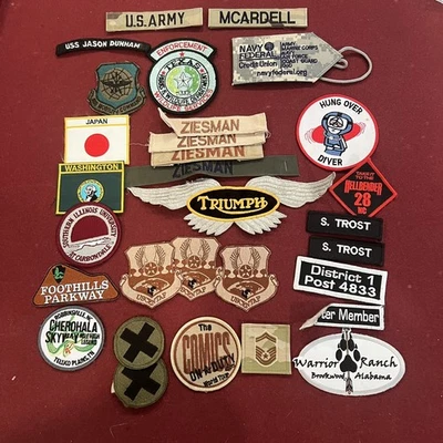 VINTAGE MIXED PATCH LOT EMBROIDERED PATCHES Triumph Motorcycle Military LEO Misc - Image 1 of 4