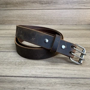 Hanks Belts The Legend Double Prong Retro Belt Size 52 Brown Leather USA - Picture 1 of 11