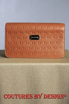 St John вязаный логотип тисненой кожи крест тела сумка седло коричневый новый с Ярлыками Рекомендуемая розничная цена производителя $550 - Изображение 1 из 4