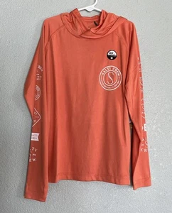 Salty Crew Youth Small Long Sleeve Orange Hooded Shirt UVA /UVB Protection - Picture 1 of 6