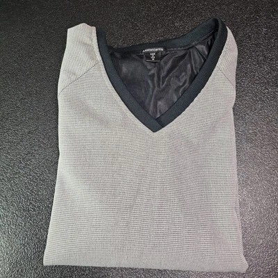 Camisa pulóver de golf Ashworth cuello en V cortavientos negra carbón para hombre talla MED Foto 1 de 4