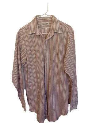Camisa de vestir vintage Sears Roebuck para hombre 16,5 alto 36/37 rayas borgoña EE. UU. Foto 1 de 3