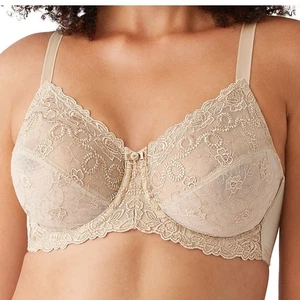 Wacoal 40DDD Nude Renaissance Rose Bügel BH Spitze Übergröße 40F Buff 85720 - Bild 1 von 13