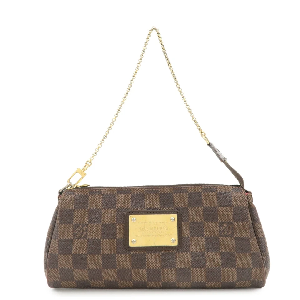 Louis Vuitton Damier Ebene Eva 2Way Hand Bag Shoulder Bag N55213 Auth Used F/S - Image 1 of 4