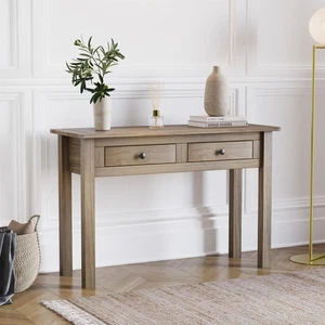 Panama Console Table 2 Drawer Natural Oak Hallway Solid Pine By Home Discount - Picture 1 of 12