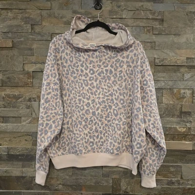 Victoria Secret розовый леопард печать толстовка с капюшоном Boxy большого размера средний - Изображение 1 из 4