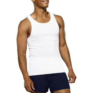Confezione da 2 magliette uomo bianca/nera TANK TOP ""100% cotone"" taglia fino a 4XL - Foto 1 di 9