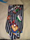 Looney Tunes Mania (57 In.-60 In.),Wide ( 3.5 In.),Polyester, Blue Novelty Tie