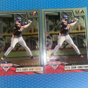 2 Pete Crow Armstrong Rookies 2019 USA Stars & Stripes Silver SP Longevity - Picture 1 of 2