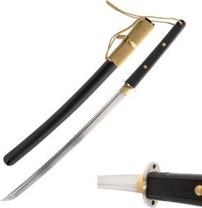 Japanese Tactical Wakizashi, Stainless Steel Tsuba, Hand Forged, Manganese Steel - Picture 1 of 9