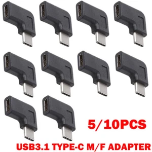 5/10PCS 90° Right Angle USB 3.1 Type C Male To Female USB-C Converter Adapter US - Picture 1 of 9