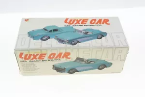 Vtg LUXE CAR Tin 1957 Corvette Convertible Model RARE Green Original Box MF329 - Picture 1 of 13