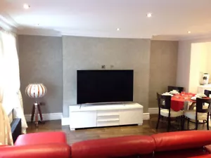 BESTA Burs 3 Shelves 2 Deep Large Drawers White High Gloss TV STANDS Up to 80" - Picture 1 of 8