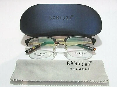 Clariti Konishi KF 8496 KF8496 C3 Black/Gold Flex-Titanium Rimless Eyeglasses - Image 1 of 2