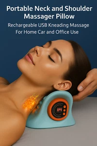 Shoulder and Neck Massager Pain Relief Massage Pillow Portable Shiatsu Massagers - Picture 1 of 8