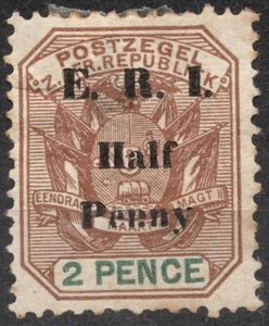 SG243 1901 ½d TRANSVAAL Wagon w/One Shaft surcharged,Coat of Arms w E.R.I. Over. - Picture 1 of 2