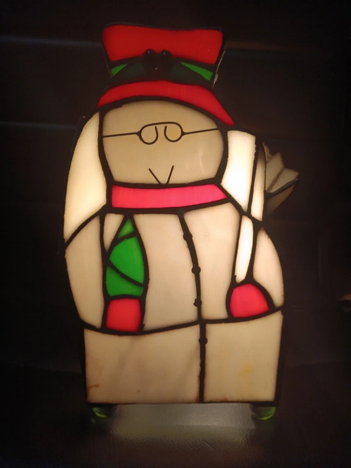 Lámpara muñeco de nieve vintage Normande Holiday Tiffany Foto 1 de 4