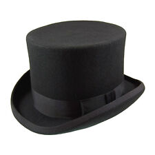 Quality Hand Made 100% Wool Top Hat Wedding Ascot Hat Many Colours S to XXL