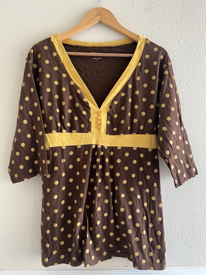 Top Desiree Lunares Encaje Lazo Trasero Talla Grande 2X Babydoll Y2K Cottagecore Preppy Foto 1 de 4