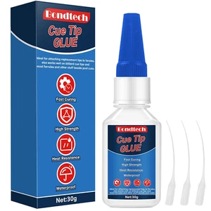 Pool Cue Tip Glue 30 G, Cue Tip Glue Quick Dry, Repair and Replacement, Clear - Picture 1 of 6