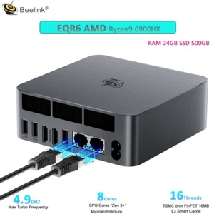 Mini PC Beelink EQR6 AMD Ryzen9 6900HX RAM24GB SSD500GB Dual Gigabit Ethernet - Afbeelding 1 van 17
