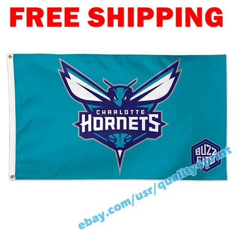 Deluxe Charlotte Hornets Flag Banner 3x5 ft NBA Basketball 2021 Logo Fan Gift Cover