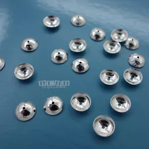 20 tapas espaciadoras redondas de plata esterlina 925 sólida de 6 mm de simplicidad suave #33066 - Imagen 1 de 3