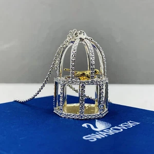 SWAROVSKI Kristall Vogelkäfig Motiv Halskette Ji Luconia Halskette Metall Silber G... - Bild 1 von 2